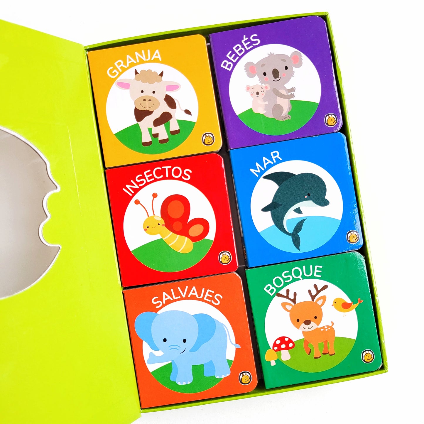 🐾MI PRIMERA BIBLIOTECA DE ANIMALES 🦁 6 libritos infantiles resistentes