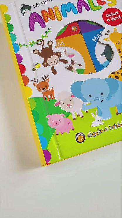 🐾MI PRIMERA BIBLIOTECA DE ANIMALES 🦁 6 libritos infantiles resistentes